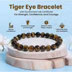 Natural Tiger Eye Crystal Bracelet for Men & Women | Protection, Confidence & Success Energy Stone