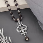 Original Karungali OM Shiva Trishool Mala for Men & Women | Certified Ebony Wood Spiritual Necklace for Meditation, Protection, Energy Healing & Shiva Bhakti"