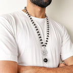 Original Karungali OM Shiva Trishool Mala for Men & Women | Certified Ebony Wood Spiritual Necklace for Meditation, Protection, Energy Healing & Shiva Bhakti"