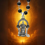 Karungali Mala for Protection & Energy Healing – Lord Murugan Locket Silver Capped Lord Murugan Pendant
