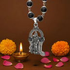 Karungali Mala for Protection & Energy Healing – Lord Murugan Locket Silver Capped Lord Murugan Pendant