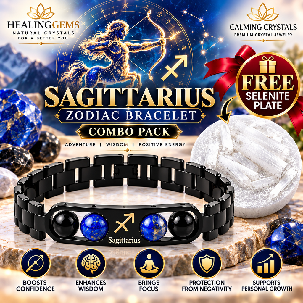 Sagittarius Zodiac Bracelet for Men & Women | Black Metal