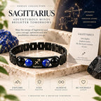 Sagittarius Zodiac Bracelet for Men & Women | Black Metal