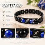 Sagittarius Zodiac Bracelet for Men & Women | Black Metal