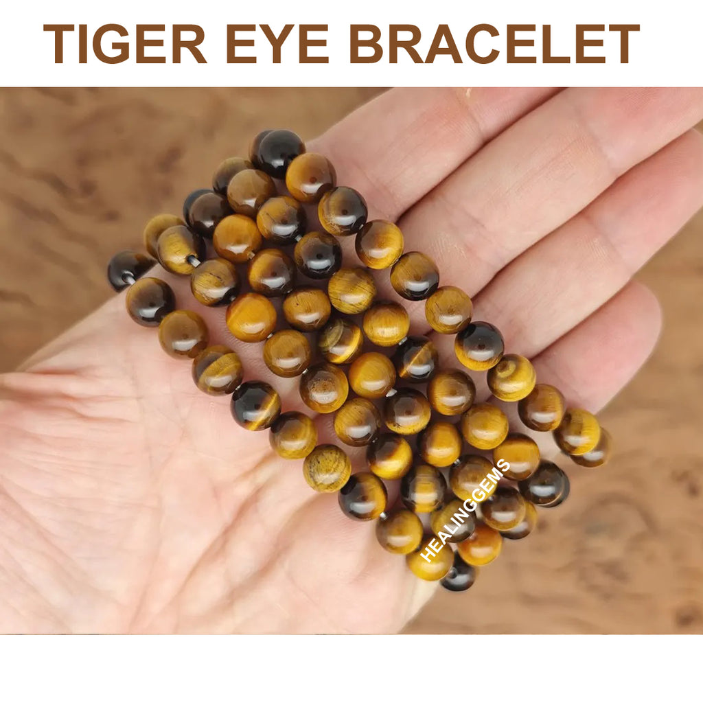 Natural Tiger Eye Crystal Bracelet for Men & Women | Protection, Confidence & Success Energy Stone
