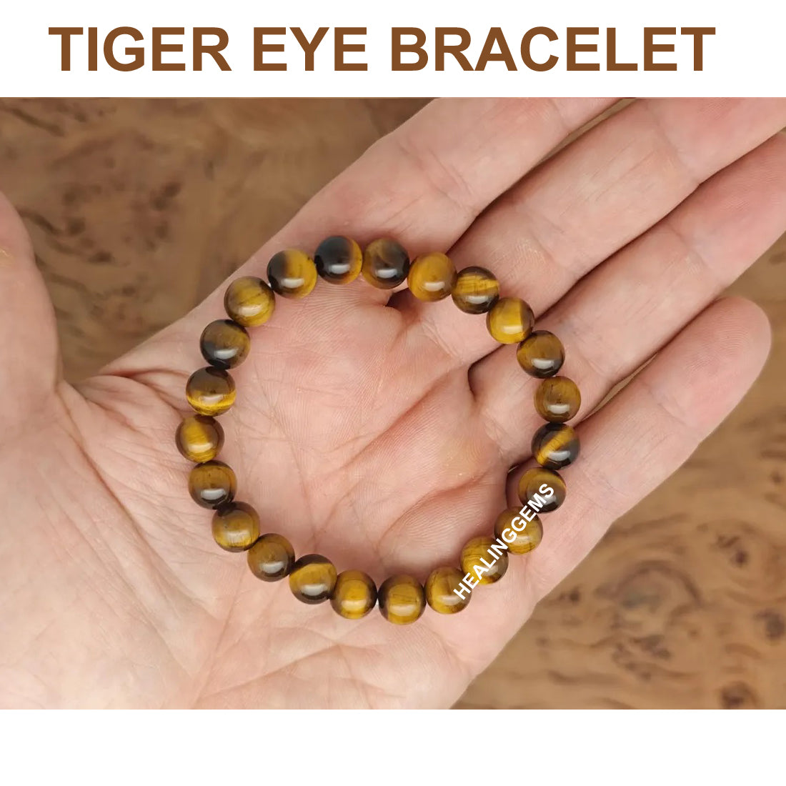 Natural Tiger Eye Crystal Bracelet for Men & Women | Protection, Confidence & Success Energy Stone