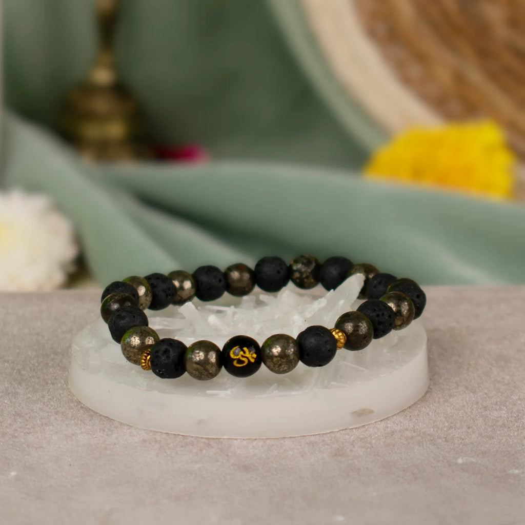 OM Pyrite Wealth Combo with Raw Selenite Plate