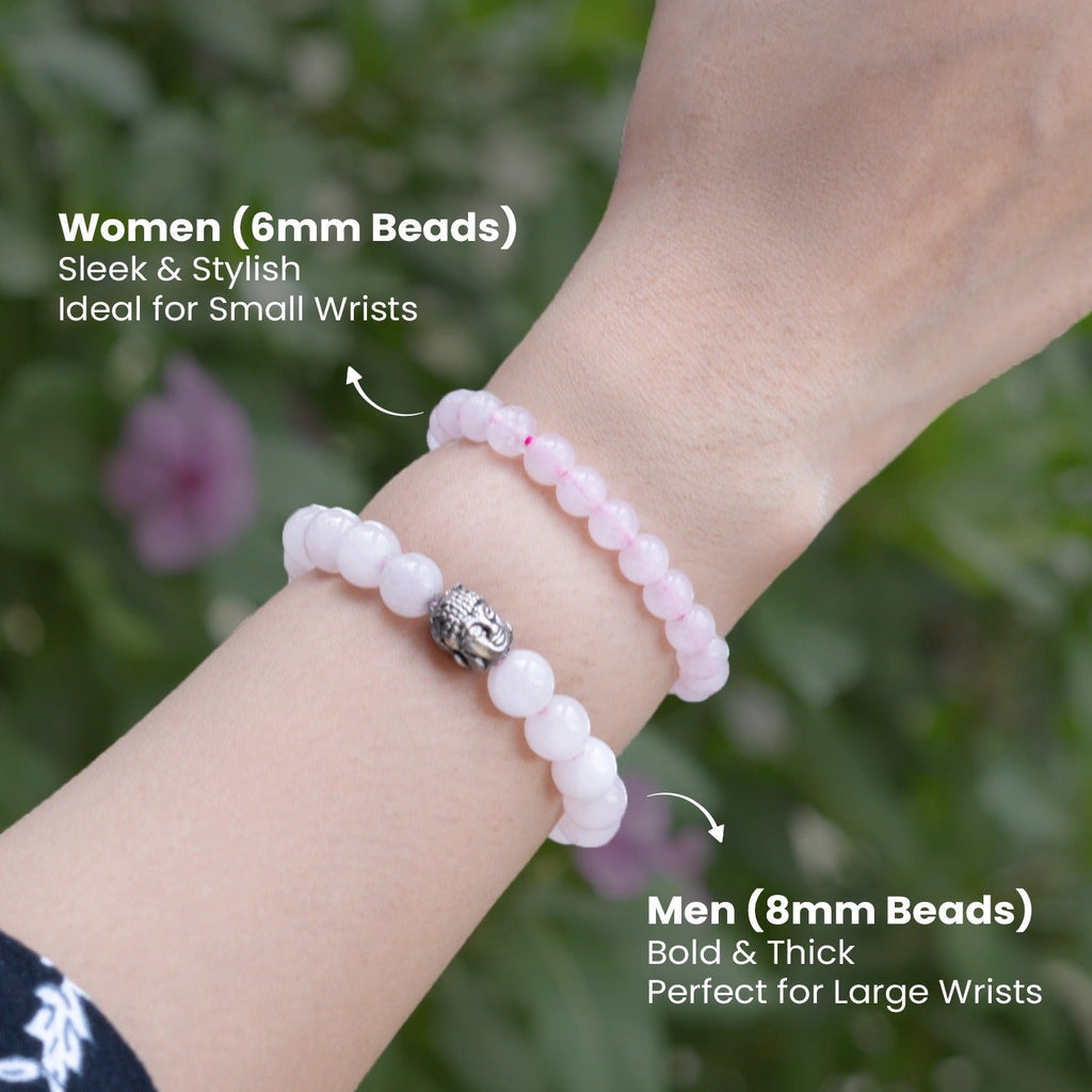 Rose Quartz Bracelet (Women - 6mm Beads)