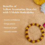 Yellow Aventurine Bracelet with 5 Mukhi Rudraksha