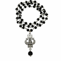 Silver Capped Karungali Malai with Om Trishul Pendant | HealingGems