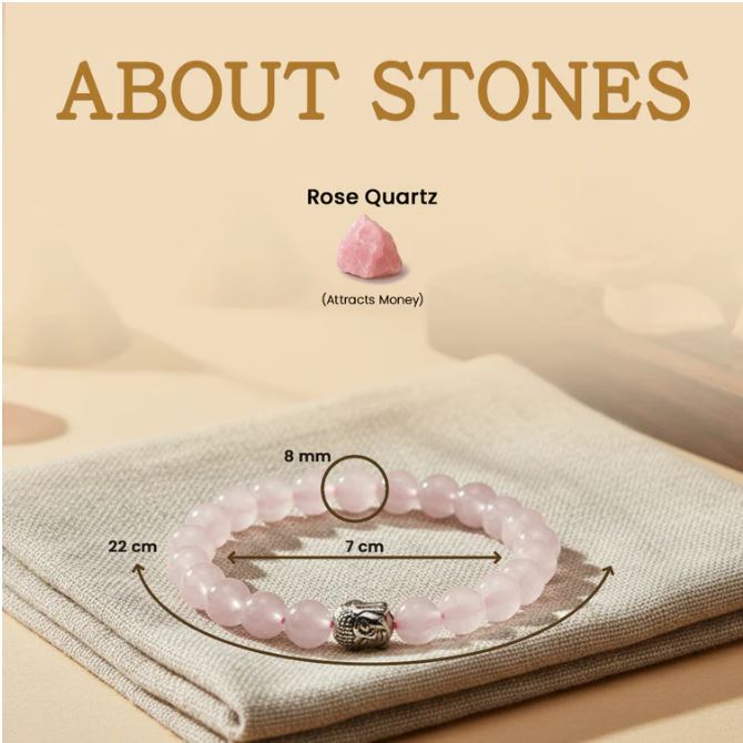Rose Quartz Bracelet with FREE Raw Selenite Plate