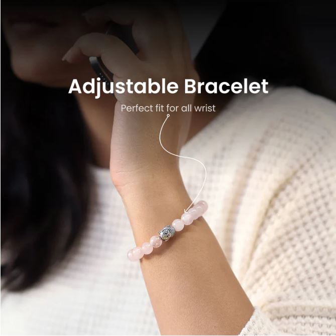 Rose Quartz Bracelet with FREE Raw Selenite Plate