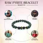 Raw Pyrite Bracelet with Buddha Mantra