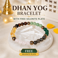 Dhan Yog 8mm Bracelet With Free Raw Selenite Plate