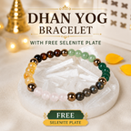 Dhan Yog 8mm Bracelet With Free Raw Selenite Plate
