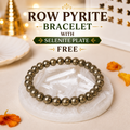 Raw Pyrite Bracelet with FREE Raw Selenite Plate