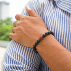 Divine Rudraksha Bracelet With Lava Stone