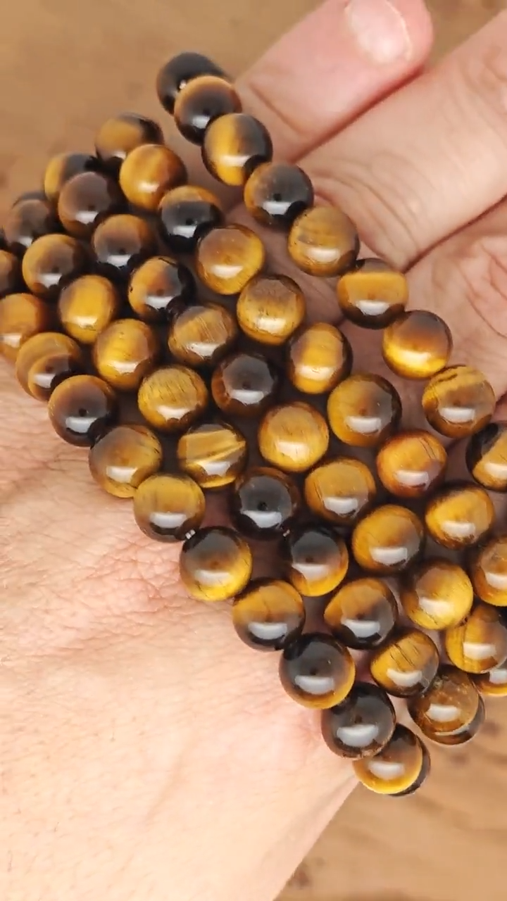 Natural Tiger Eye Crystal Bracelet for Men & Women | Protection, Confidence & Success Energy Stone