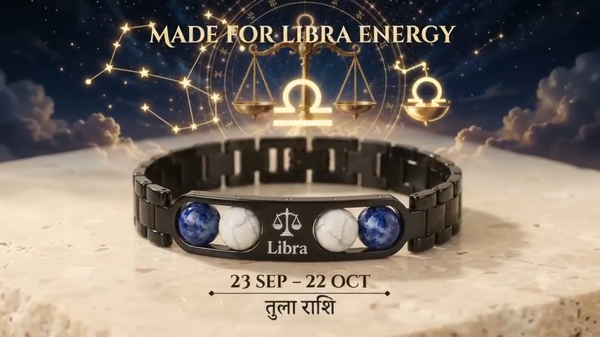 Libra Zodiac Bracelet in Black Metal | Trendy Astrology Jewellery Gift